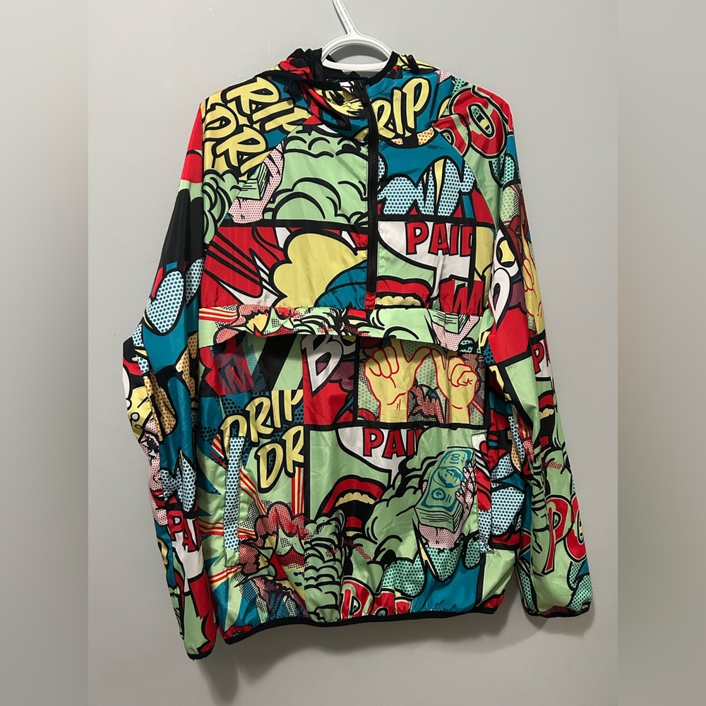 Reason “Money Calls” Half Zip Anorak Windbreaker Jacket